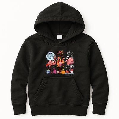 Flamingo Happy HalloThanksmas Funny Halloween Thanksgiving Christmas Kids Hoodie