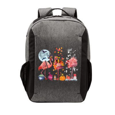 Flamingo Happy HalloThanksmas Funny Halloween Thanksgiving Christmas Vector Backpack