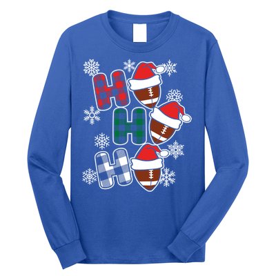 Funny Ho Ho Ho Footballer American Football Christmas Great Gift Long Sleeve Shirt