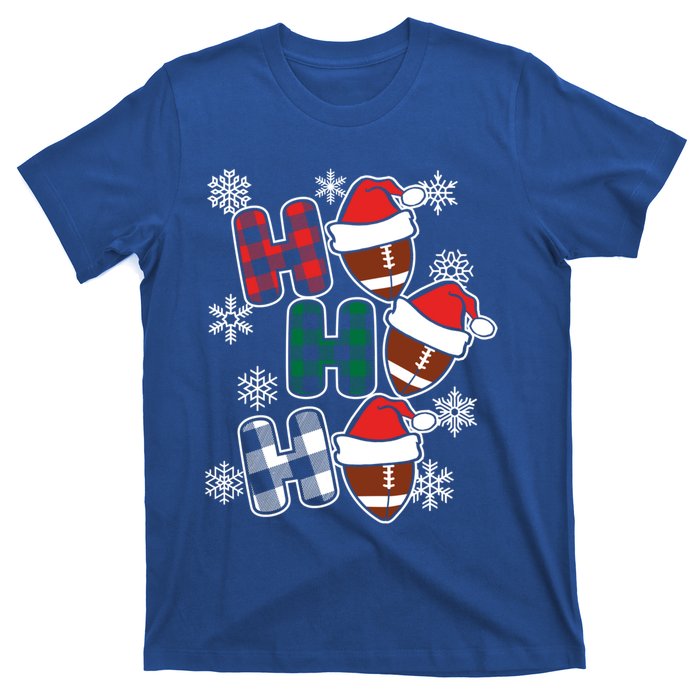 Funny Ho Ho Ho Footballer American Football Christmas Great Gift T-Shirt