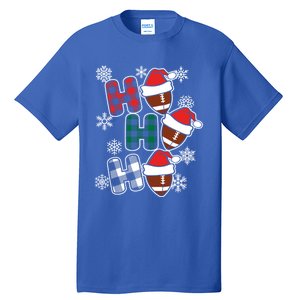 Funny Ho Ho Ho Footballer American Football Christmas Great Gift Tall T-Shirt