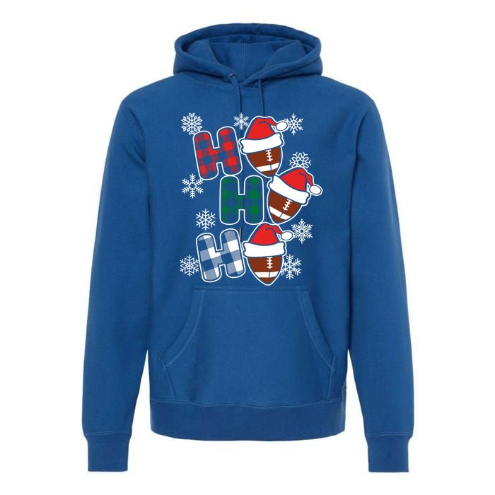 Funny Ho Ho Ho Footballer American Football Christmas Great Gift Premium Hoodie