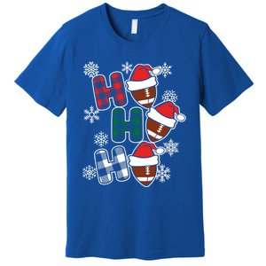 Funny Ho Ho Ho Footballer American Football Christmas Great Gift Premium T-Shirt