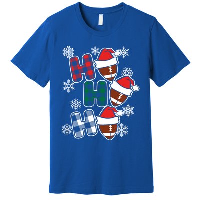 Funny Ho Ho Ho Footballer American Football Christmas Great Gift Premium T-Shirt