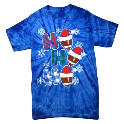 Funny Ho Ho Ho Footballer American Football Christmas Great Gift Tie-Dye T-Shirt