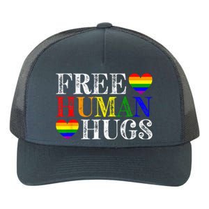 Free Human Hugs LGBT Pride Month Yupoong Adult 5-Panel Trucker Hat