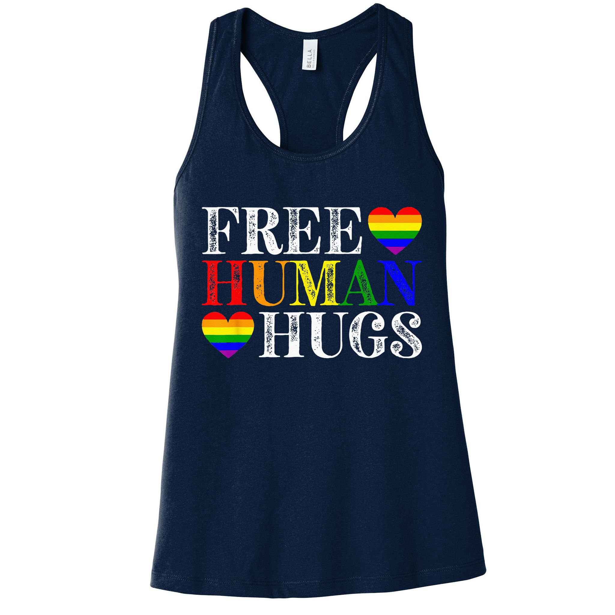 Free Human Hugs LGBT Pride Month Womens Tank Top