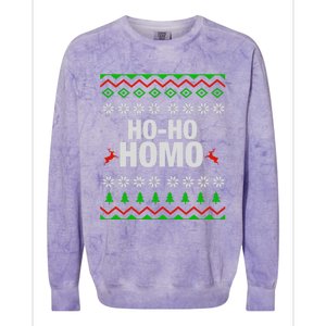 Funny Ho Ho Homo Gay Lgbt Ugly Christmas Gift Colorblast Crewneck Sweatshirt