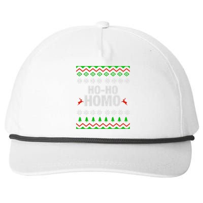 Funny Ho Ho Homo Gay Lgbt Ugly Christmas Gift Snapback Five-Panel Rope Hat