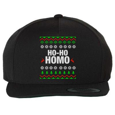 Funny Ho Ho Homo Gay Lgbt Ugly Christmas Gift Wool Snapback Cap