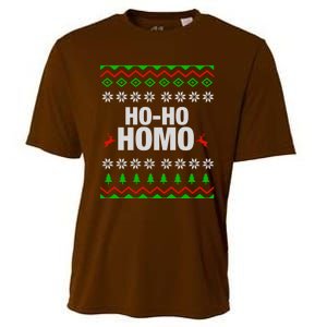 Funny Ho Ho Homo Gay Lgbt Ugly Christmas Gift Cooling Performance Crew T-Shirt