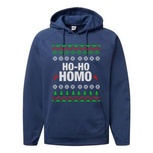 Funny Ho Ho Homo Gay Lgbt Ugly Christmas Gift Performance Fleece Hoodie