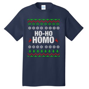 Funny Ho Ho Homo Gay Lgbt Ugly Christmas Gift Tall T-Shirt