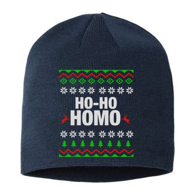 Funny Ho Ho Homo Gay Lgbt Ugly Christmas Gift Sustainable Beanie