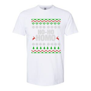 Funny Ho Ho Homo Gay Lgbt Ugly Christmas Gift Softstyle CVC T-Shirt