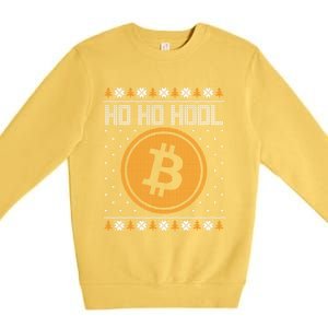 Funny Ho Ho Hodl Bitcoin Christmas Gift Ugly Party Funny Gift Premium Crewneck Sweatshirt