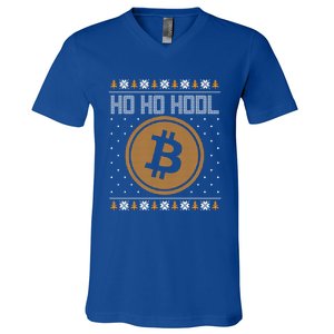 Funny Ho Ho Hodl Bitcoin Christmas Gift Ugly Party Funny Gift V-Neck T-Shirt