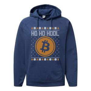 Funny Ho Ho Hodl Bitcoin Christmas Gift Ugly Party Funny Gift Performance Fleece Hoodie