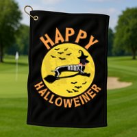 Funny Happy Halloweiner Dachshund Lover Golf Towel