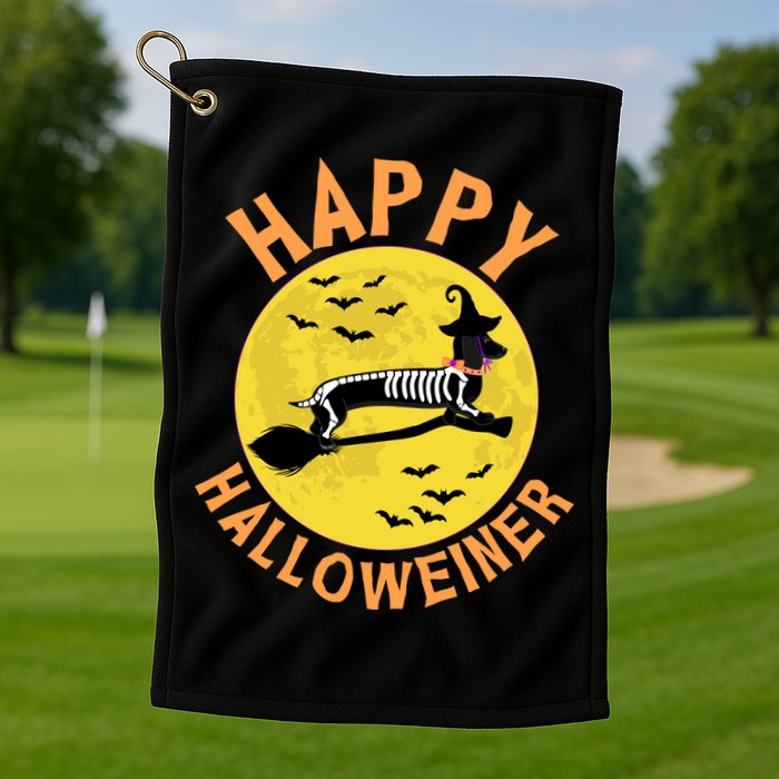 Funny Happy Halloweiner Dachshund Lover Golf Towel