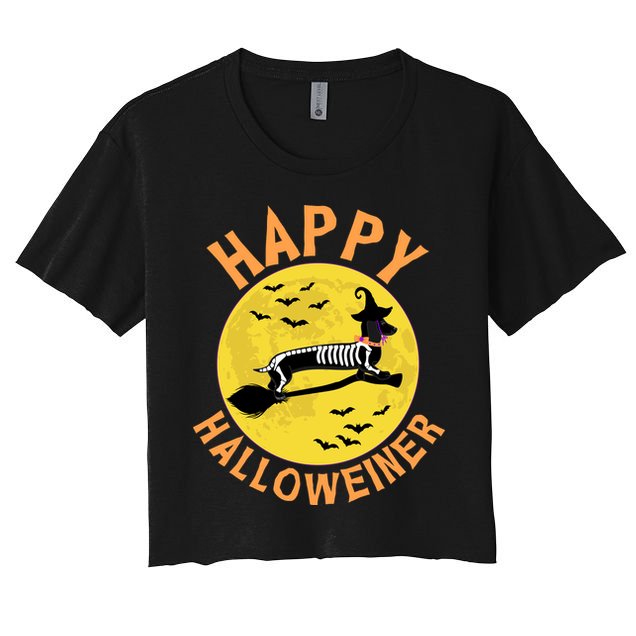 Funny Happy Halloweiner Dachshund Lover Crop Top