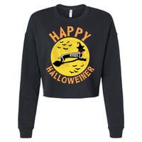 Funny Happy Halloweiner Dachshund Lover Cropped Pullover Crew