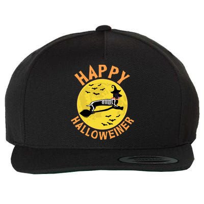 Funny Happy Halloweiner Dachshund Lover Wool Snapback Cap