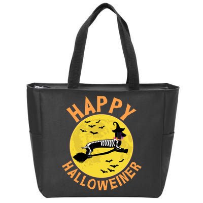 Funny Happy Halloweiner Dachshund Lover Zip Tote Bag