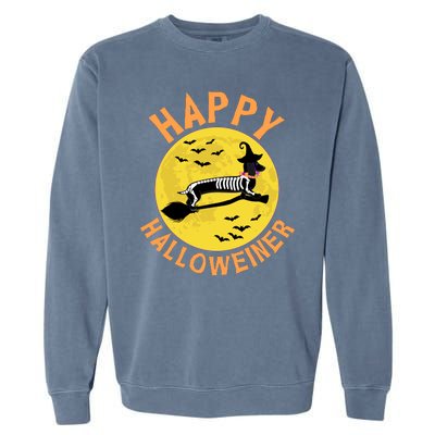 Funny Happy Halloweiner Dachshund Lover Garment-Dyed Sweatshirt