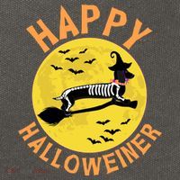 Funny Happy Halloweiner Dachshund Lover Cotton Canvas Backpack