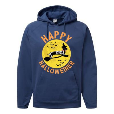 Funny Happy Halloweiner Dachshund Lover Performance Fleece Hoodie