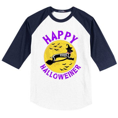 Funny Happy Halloweiner Dachshund Lover Baseball Sleeve Shirt