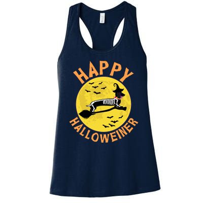 Funny Happy Halloweiner Dachshund Lover Women's Racerback Tank