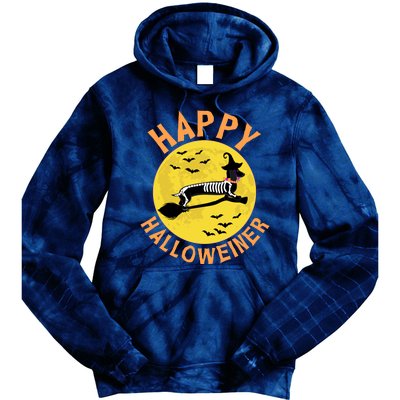 Funny Happy Halloweiner Dachshund Lover Tie Dye Hoodie