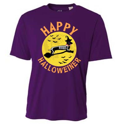 Funny Happy Halloweiner Dachshund Lover Cooling Performance Crew T-Shirt