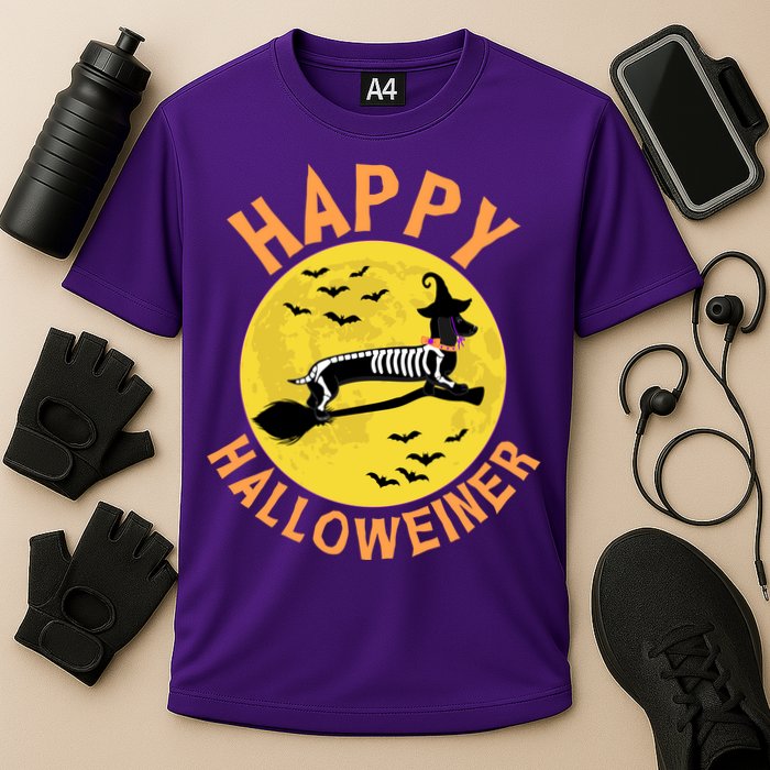Funny Happy Halloweiner Dachshund Lover Cooling Performance Crew T-Shirt
