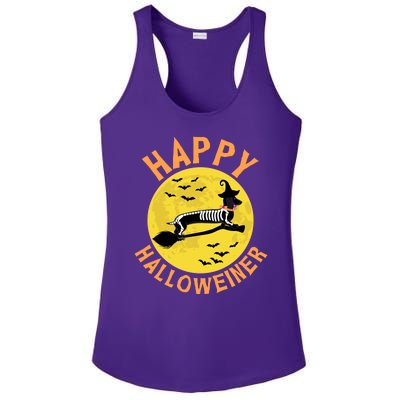 Funny Happy Halloweiner Dachshund Lover Ladies PosiCharge Competitor Racerback Tank