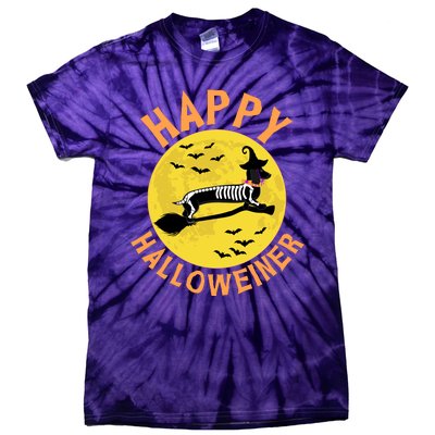 Funny Happy Halloweiner Dachshund Lover Tie-Dye T-Shirt