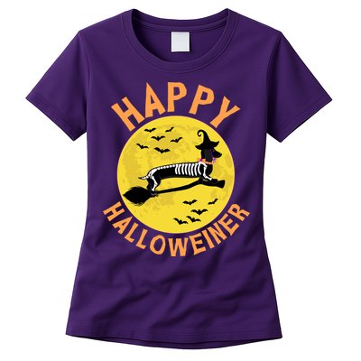 Funny Happy Halloweiner Dachshund Lover Womens T-Shirt