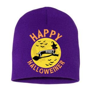 Funny Happy Halloweiner Dachshund Lover Short Acrylic Beanie