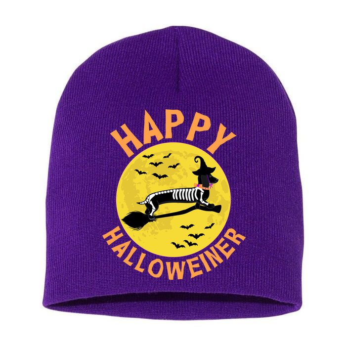 Funny Happy Halloweiner Dachshund Lover Short Acrylic Beanie