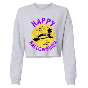 Funny Happy Halloweiner Dachshund Lover Cropped Pullover Crew