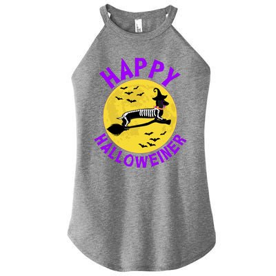 Funny Happy Halloweiner Dachshund Lover Women’s Perfect Tri Rocker Tank