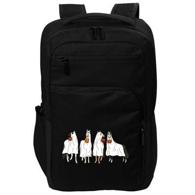Funny Halloween Horse Ghost Pumpkin Face Ghost Spooky Season Impact Tech Backpack