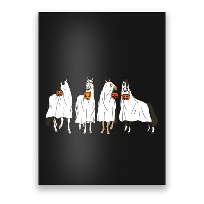 Funny Halloween Horse Ghost Pumpkin Face Ghost Spooky Season Poster
