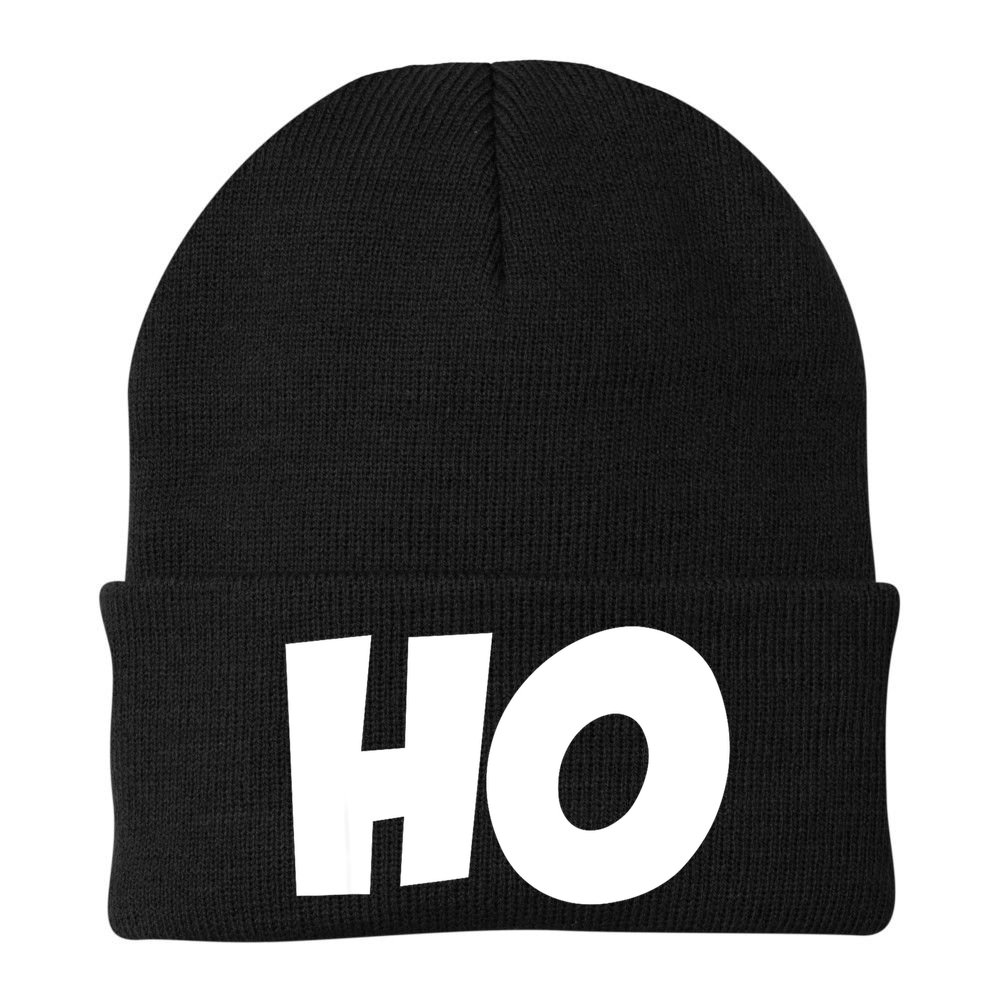 Funny Ho Ho Ho Christmas Matching Holidays Xmas Gift Beanie