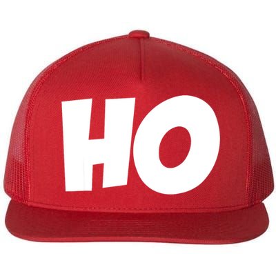 Funny Ho Ho Ho Christmas Matching Holidays Xmas Gift Flat Bill Trucker Hat