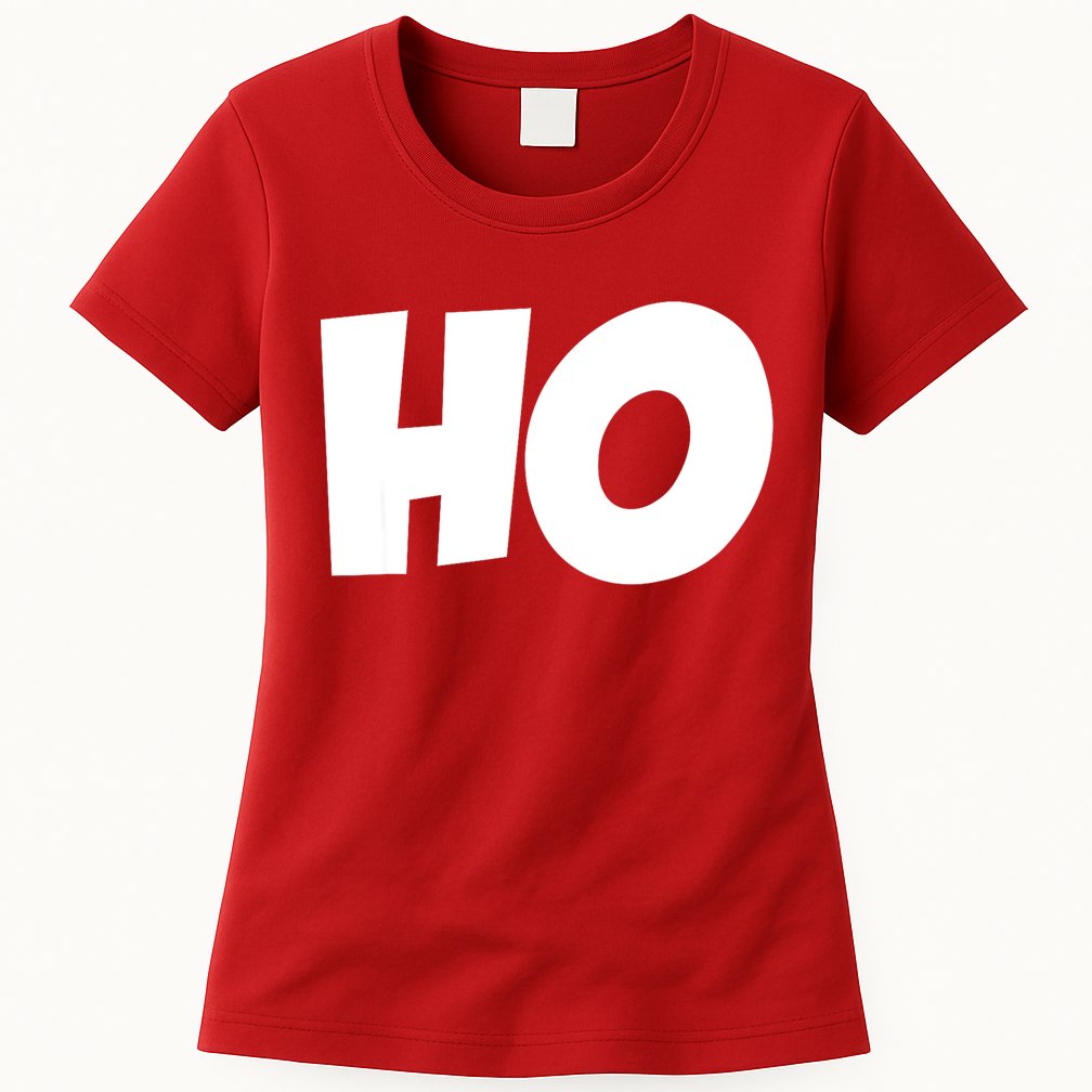 Funny Ho Ho Ho Christmas Matching Holidays Xmas Gift Womens T-Shirt