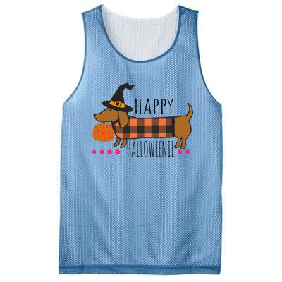 Funny Happy Halloweenie Dachshund Halloween Buffalo Plaid Gift Mesh Reversible Basketball Jersey Tank