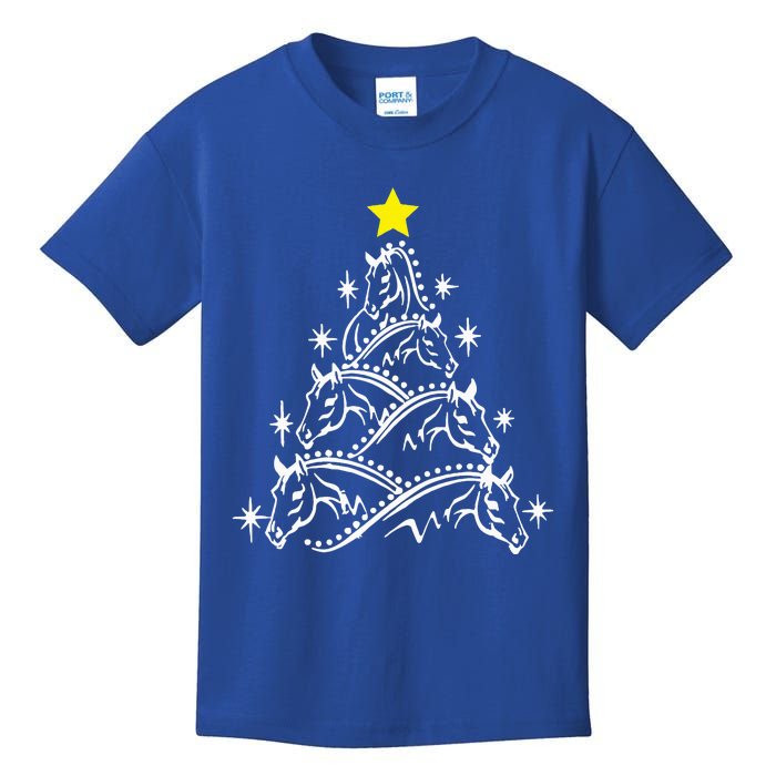 Festive Holiday Horse and Tree Design Kids T-Shirt